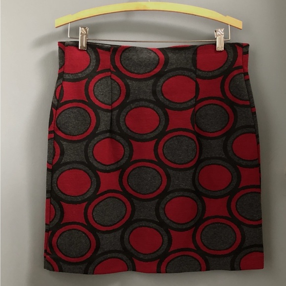 Studio Point Fitted Stretch Skirt, Sz M, Gray/Black/Maroon - Picture 12 of 12